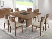 Conjunto Mesa de Jantar Lexo Giba com 08 Cadeiras 1.40 x 1.40 Quadrada